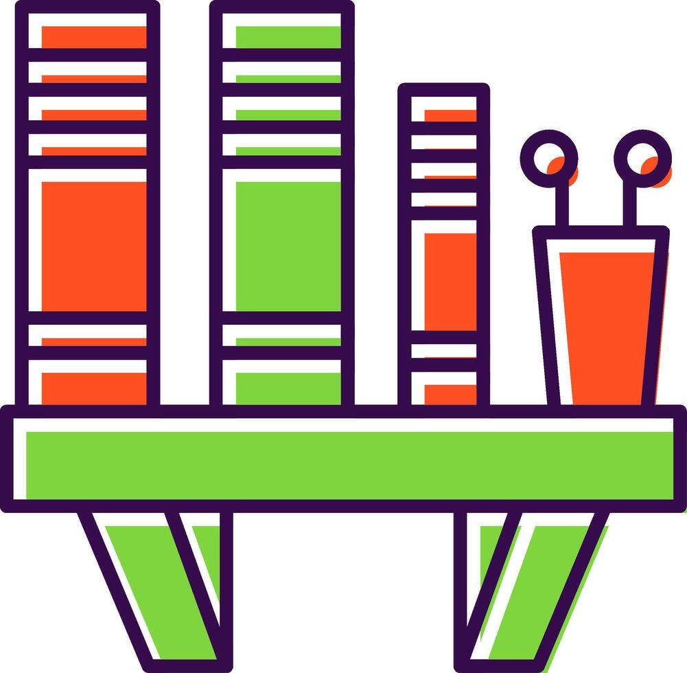 Book Shelf Filled  Icon vector