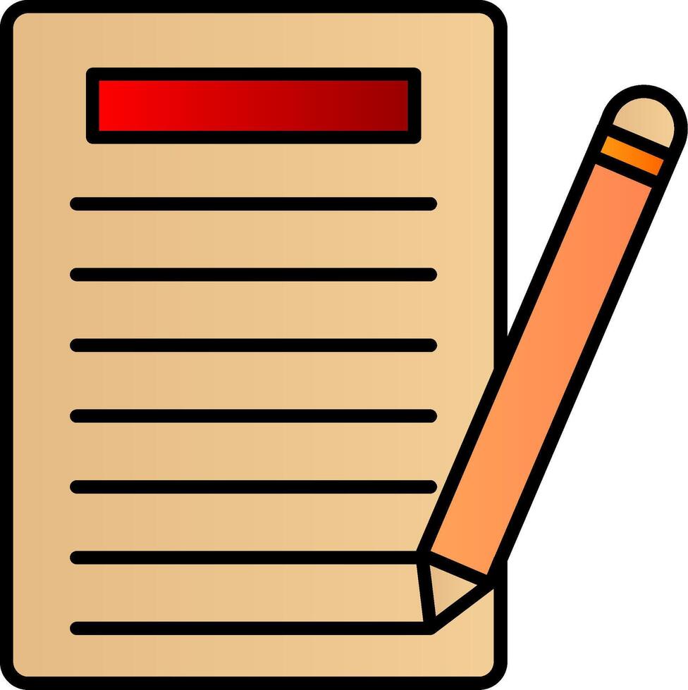 Writer Line Filled Gradient  Icon vector
