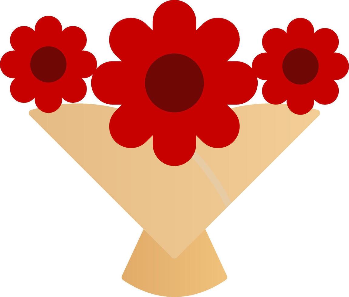Flower Bouquet Flat Gradient  Icon vector