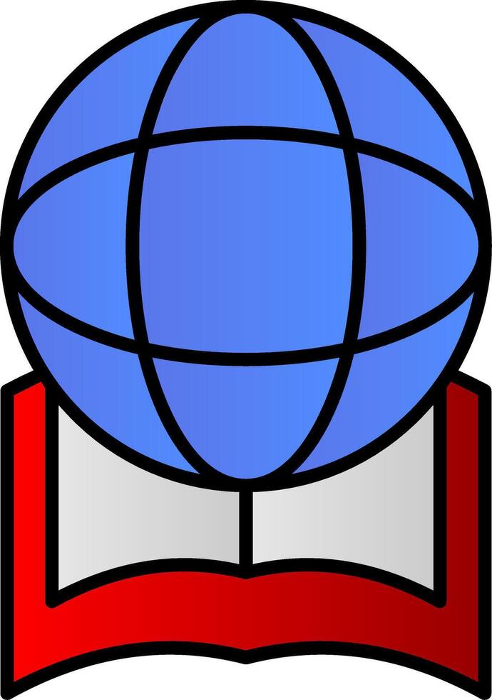 Global Education Line Filled Gradient  Icon vector