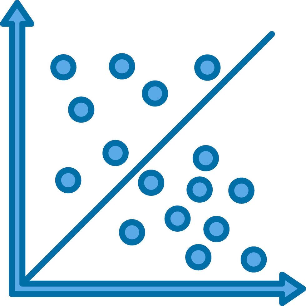 Scatter Graph Filled Blue  Icon vector