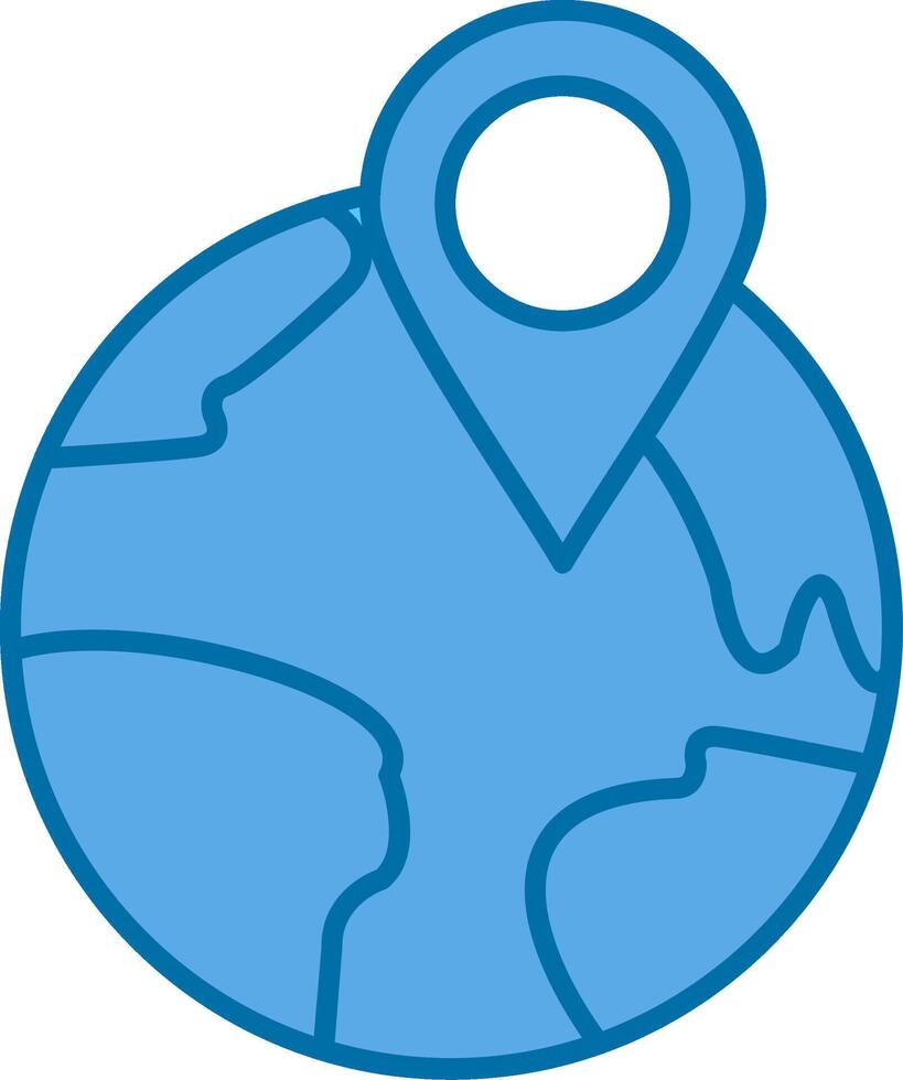 Location Pin Filled Blue  Icon vector