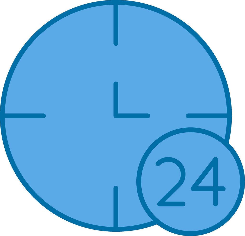 24 Hours Filled Blue  Icon vector