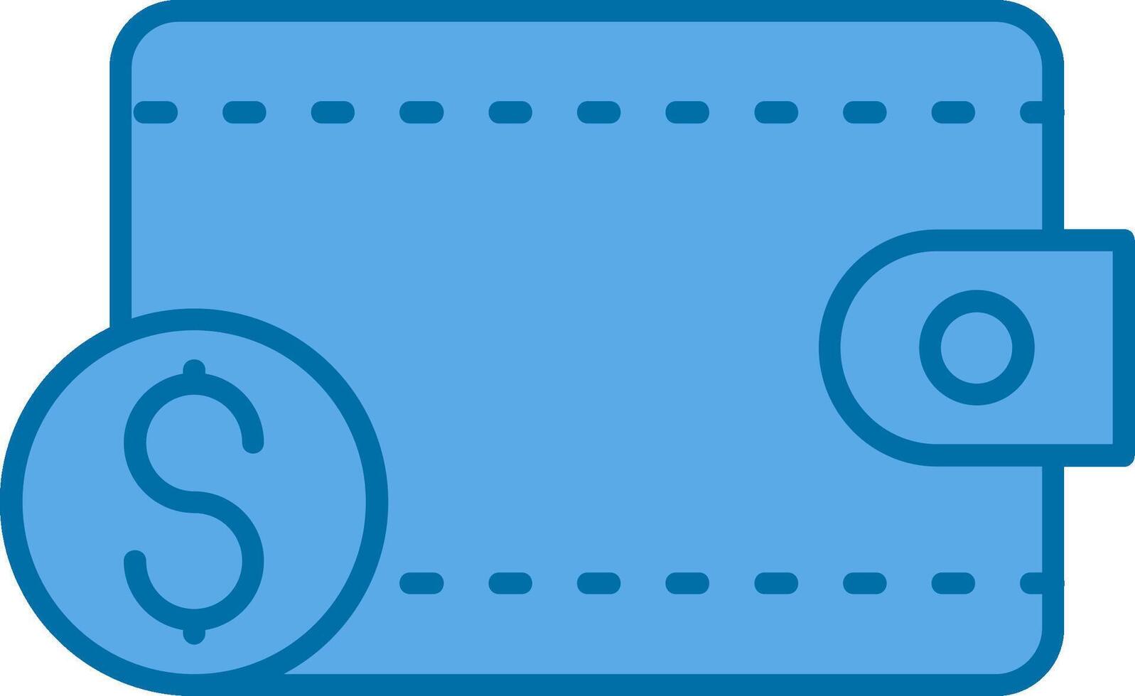 Purse Filled Blue  Icon vector