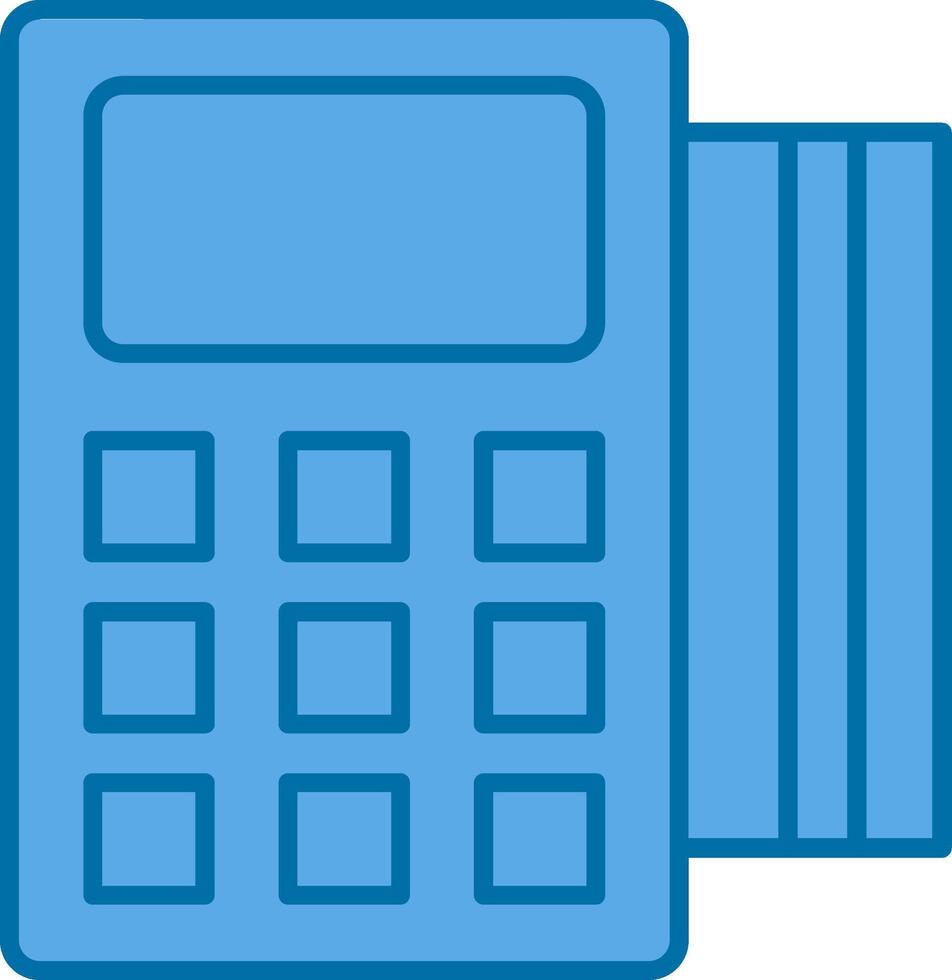 Pos Terminal Filled Blue  Icon vector