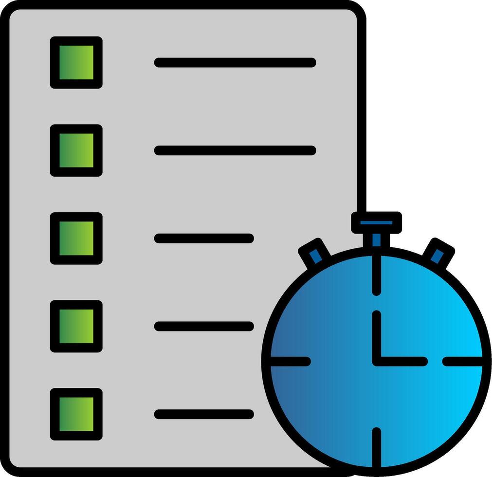 Track Of Time Line Filled Gradient  Icon vector