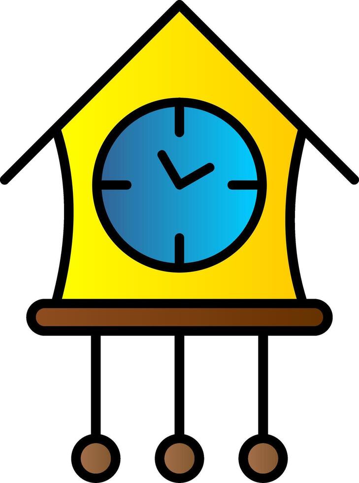 Cuckoo Clock Line Filled Gradient  Icon vector