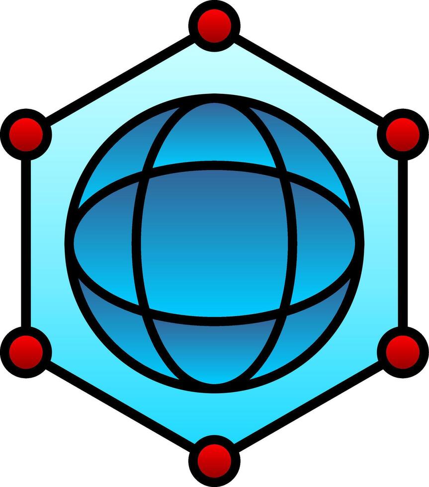 Network Line Filled Gradient  Icon vector