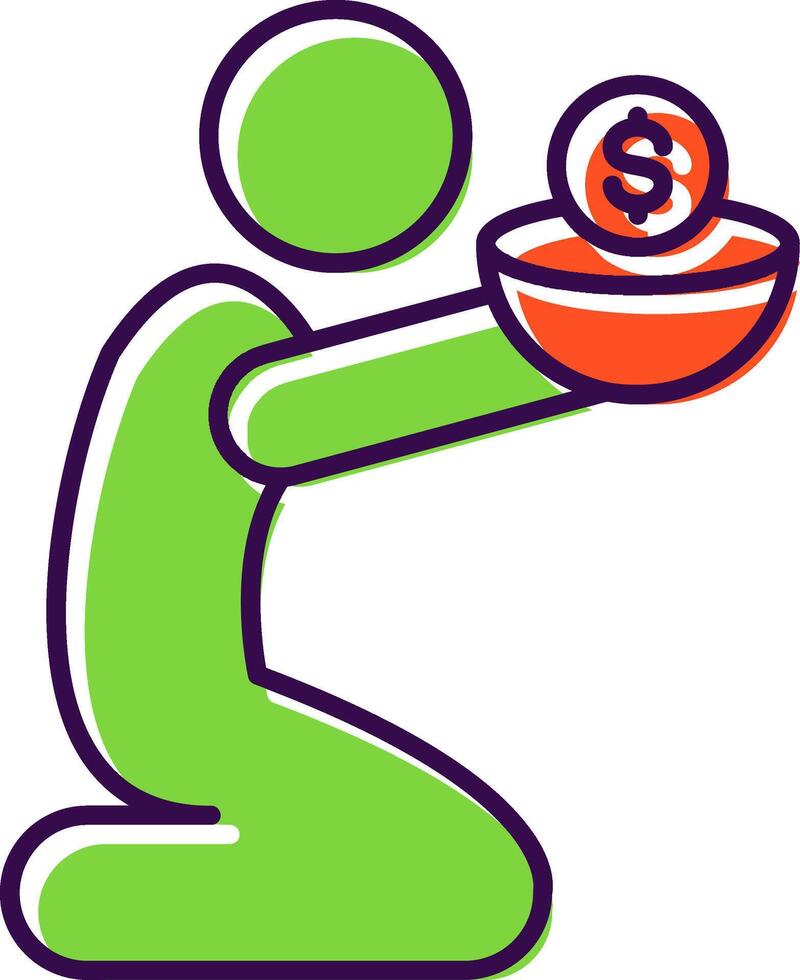 Poverty Filled  Icon vector
