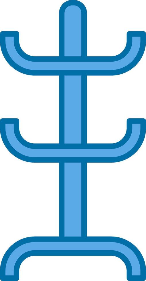 Coat Rack Filled Blue  Icon vector