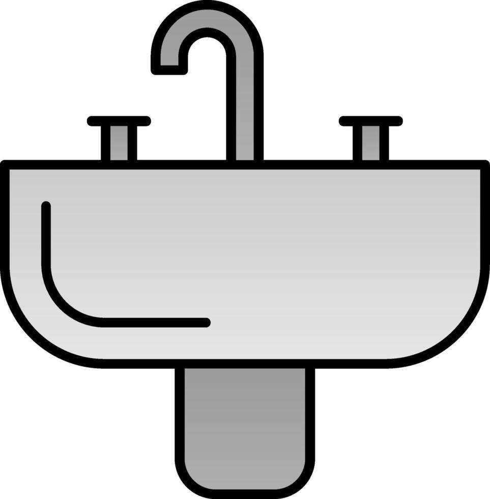 lavabo línea lleno degradado icono vector