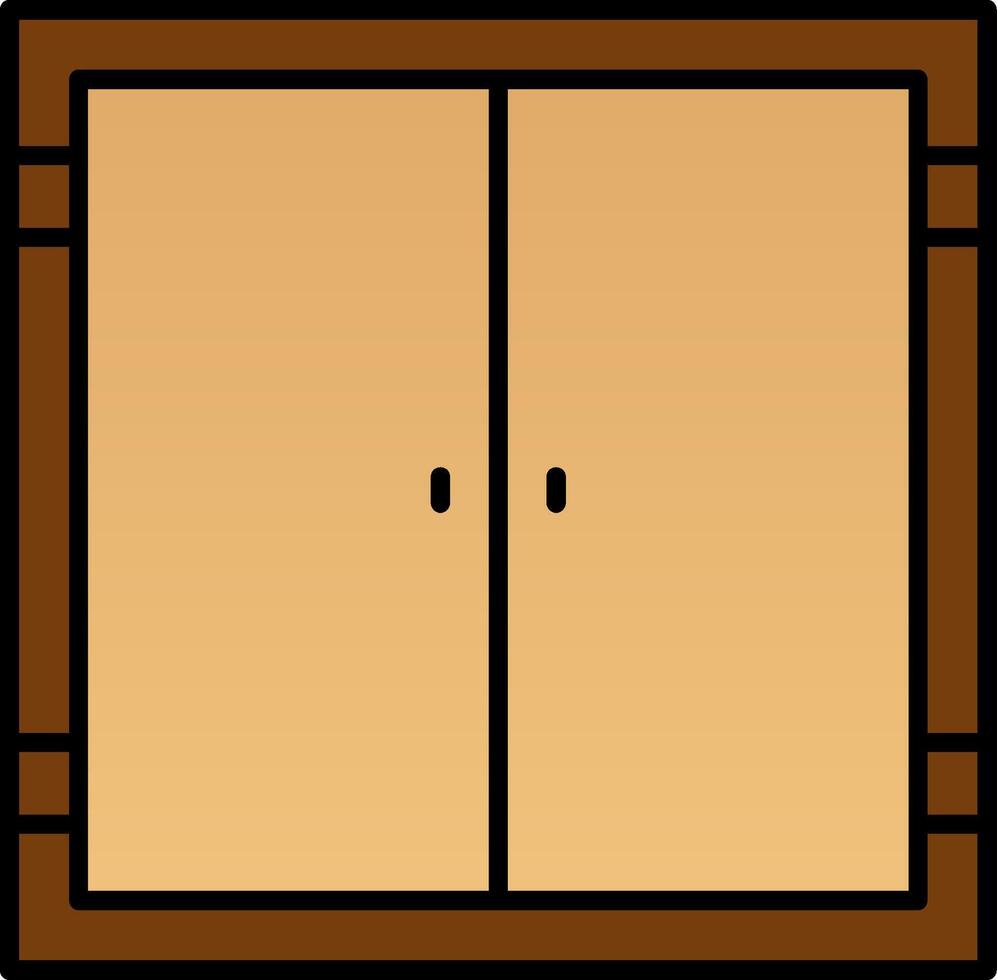 Door Line Filled Gradient  Icon vector