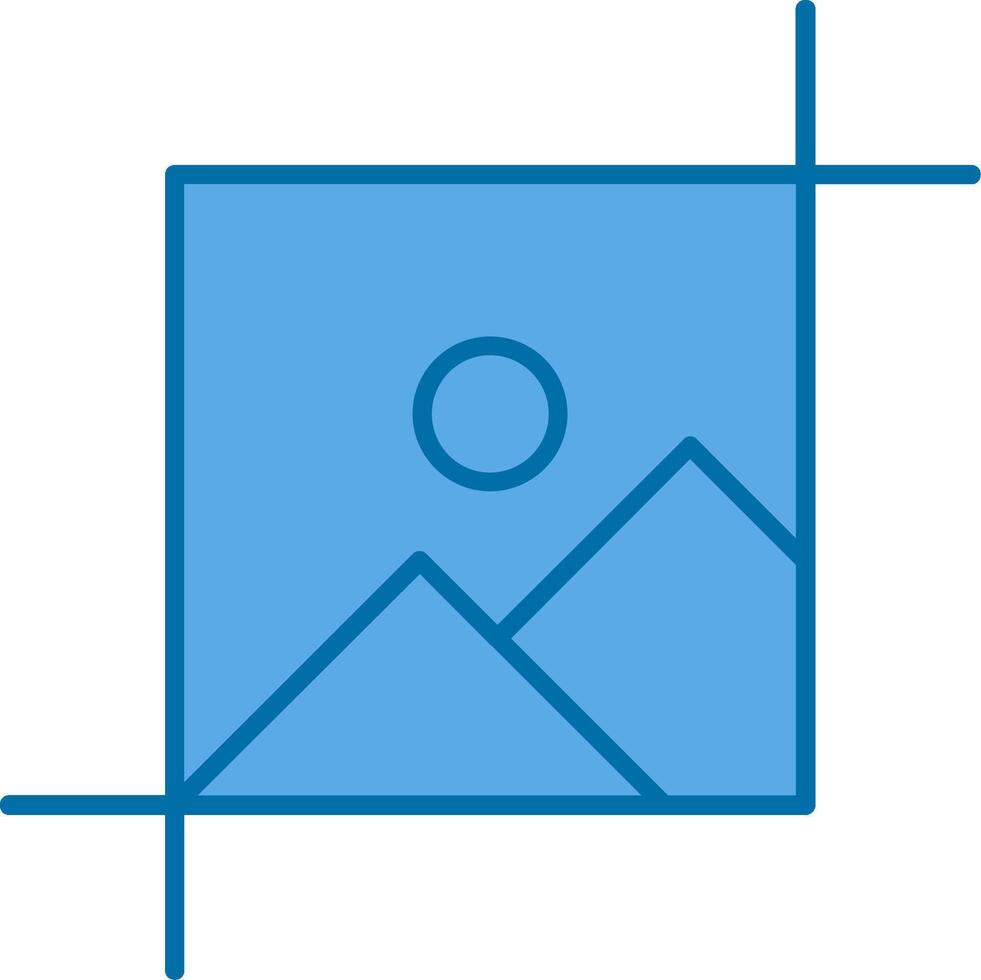 Crop Filled Blue  Icon vector