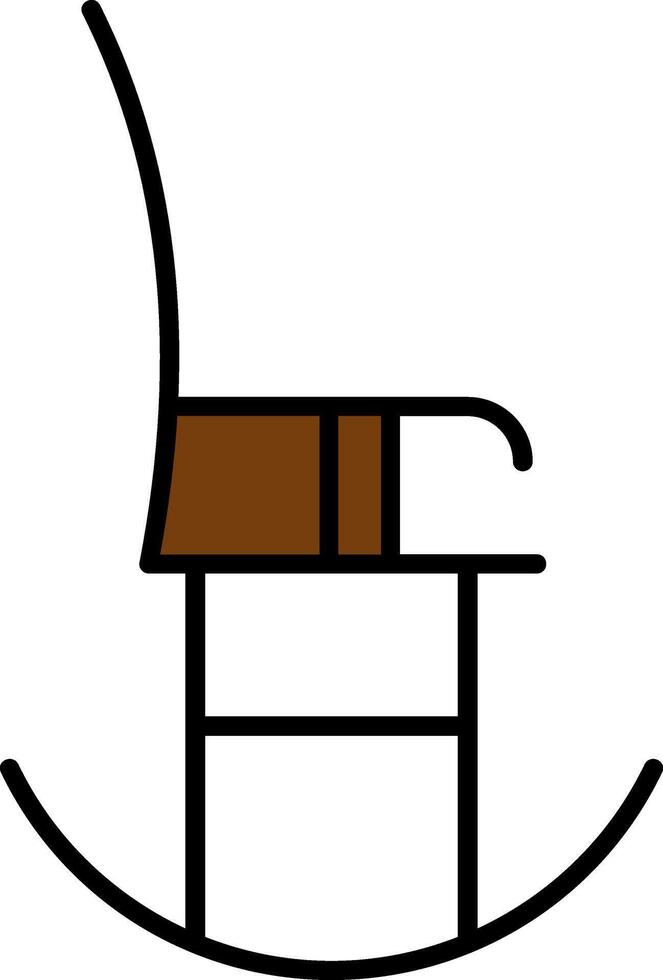 Rocking Chair Line Filled Gradient  Icon vector