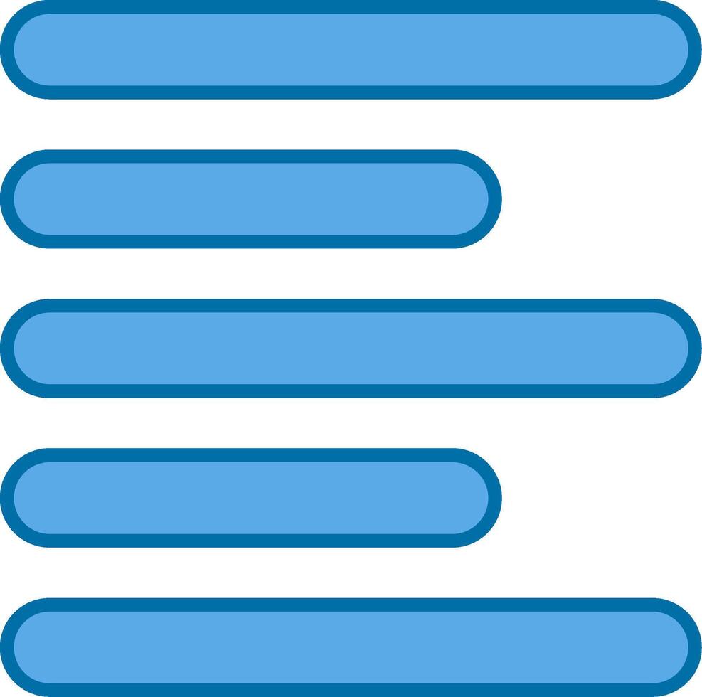 Horizontal Left Align Filled Blue  Icon vector
