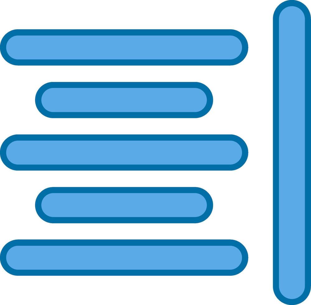 Horizontal Align Filled Blue  Icon vector