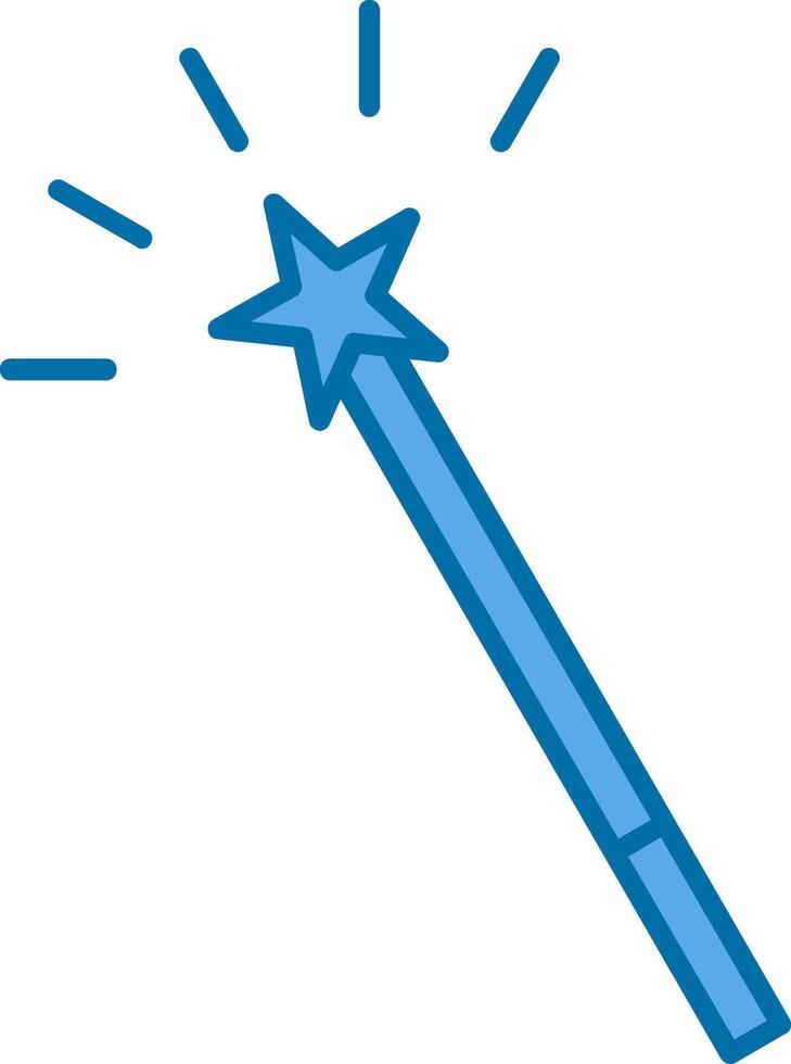 Magic Wand Filled Blue  Icon vector