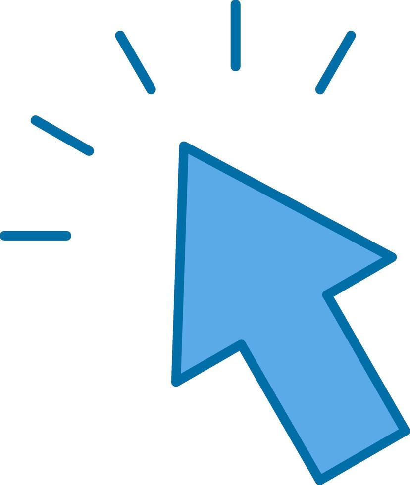 Mouse Cursor Filled Blue  Icon vector