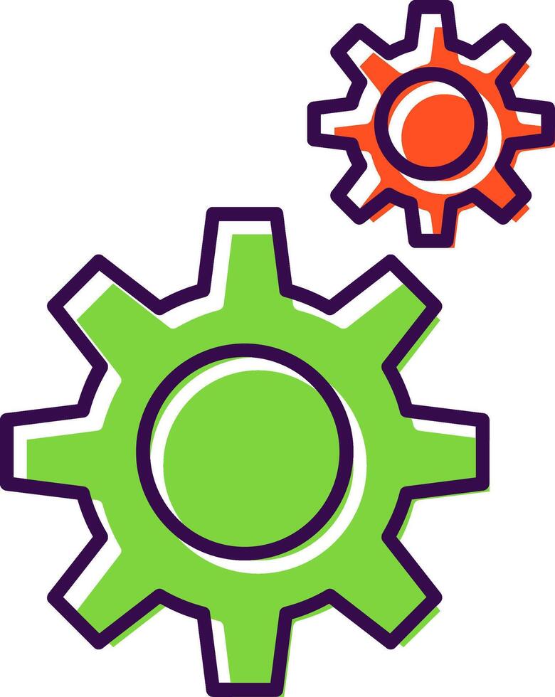 Gears Filled  Icon vector