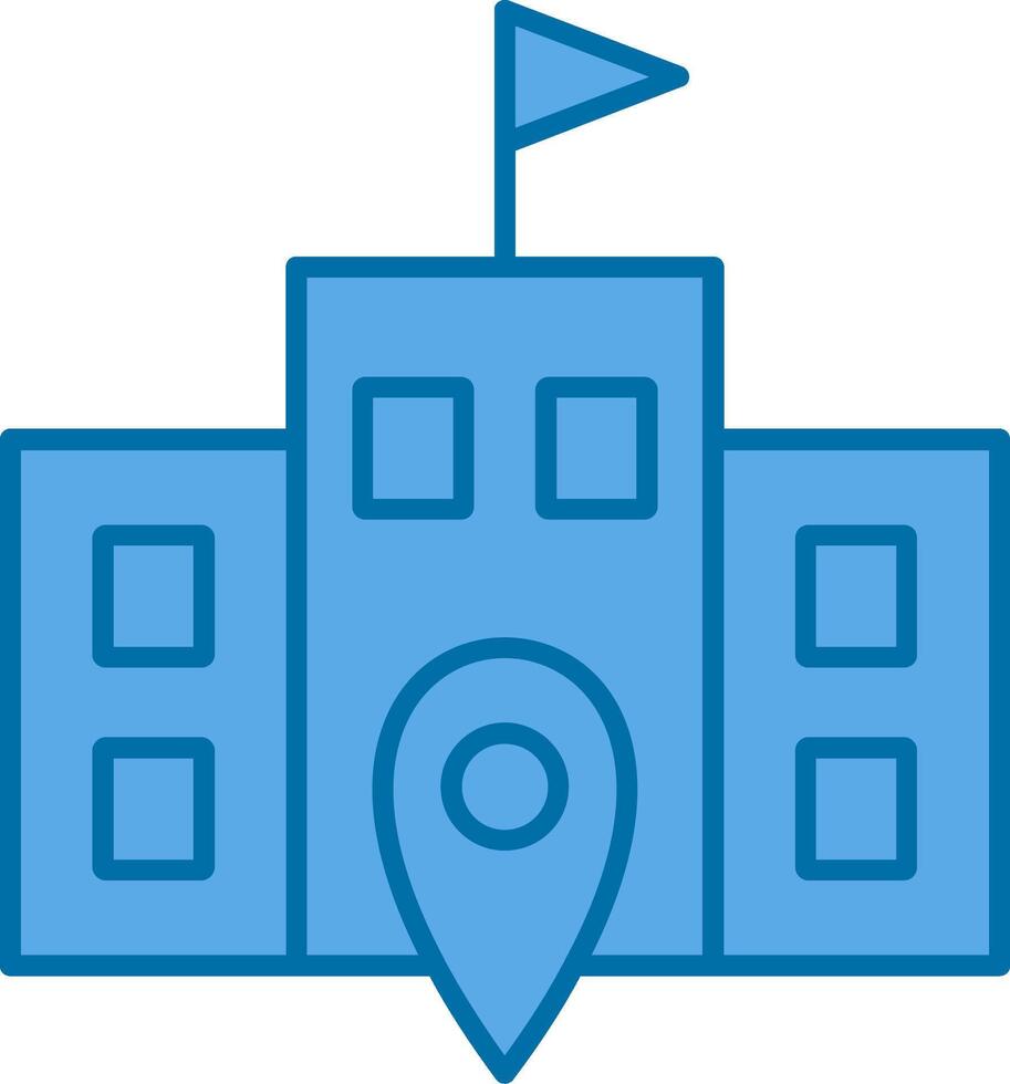 Polling Place Filled Blue  Icon vector