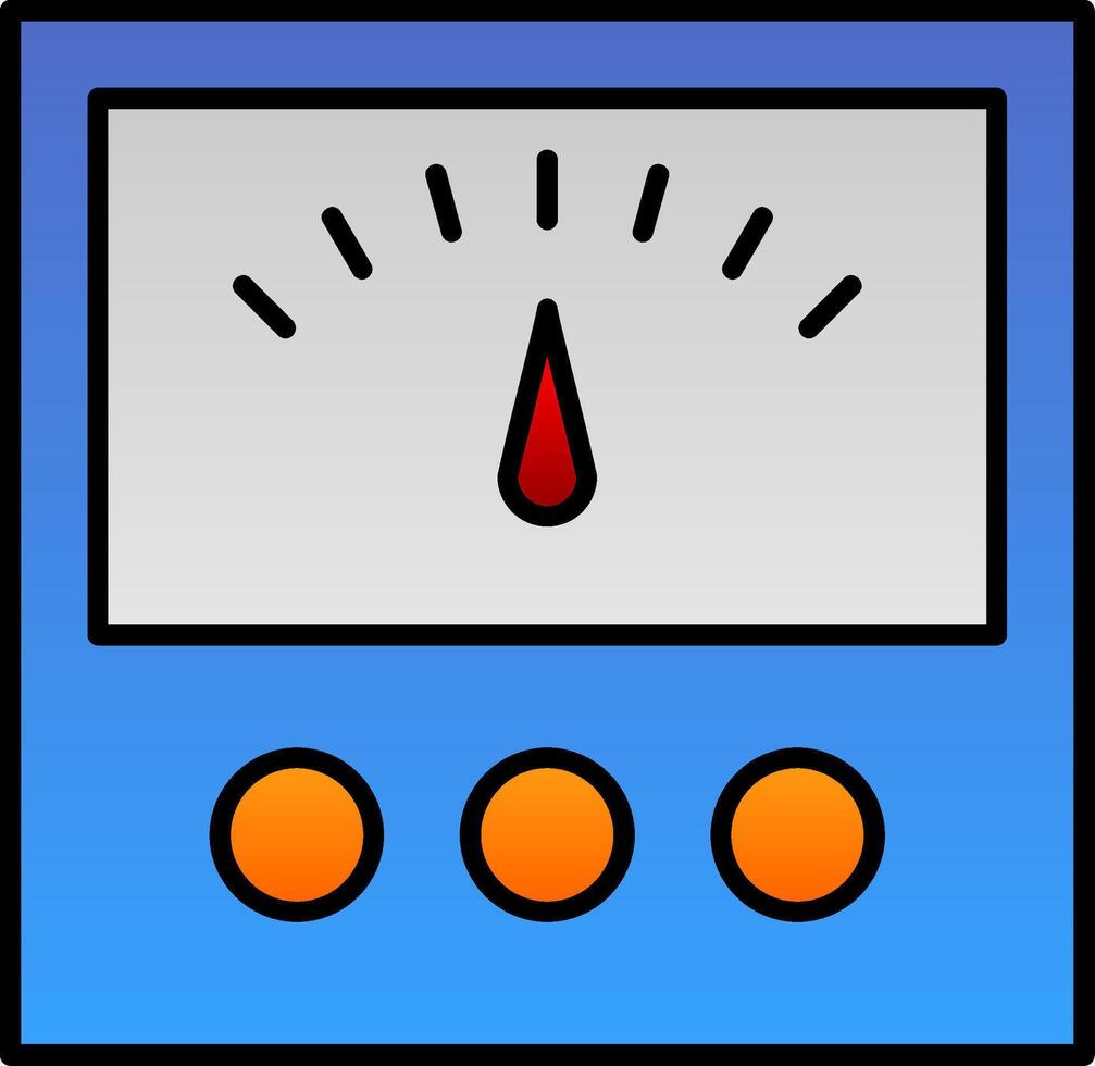 Voltage Indicator Line Filled Gradient  Icon vector