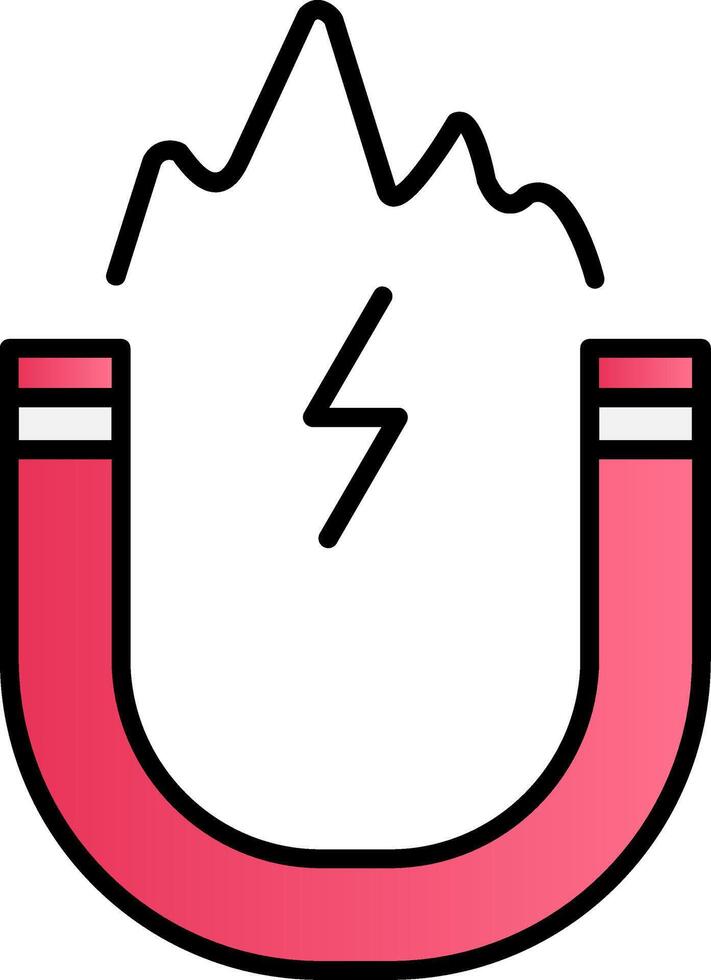 Electromagnetic Line Filled Gradient  Icon vector