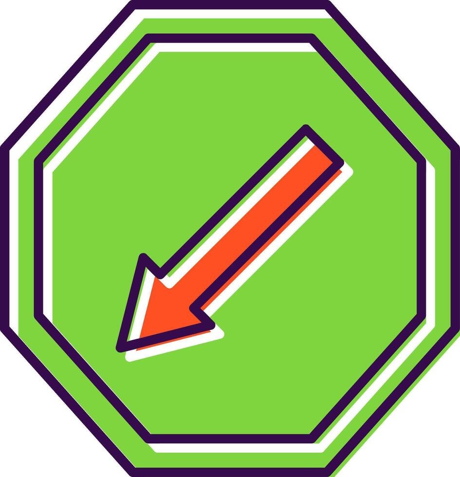 Keep Left Filled  Icon vector