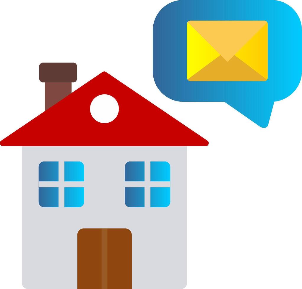 Home Message Flat Gradient  Icon vector