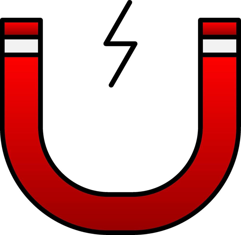 Magnetic Line Filled Gradient  Icon vector