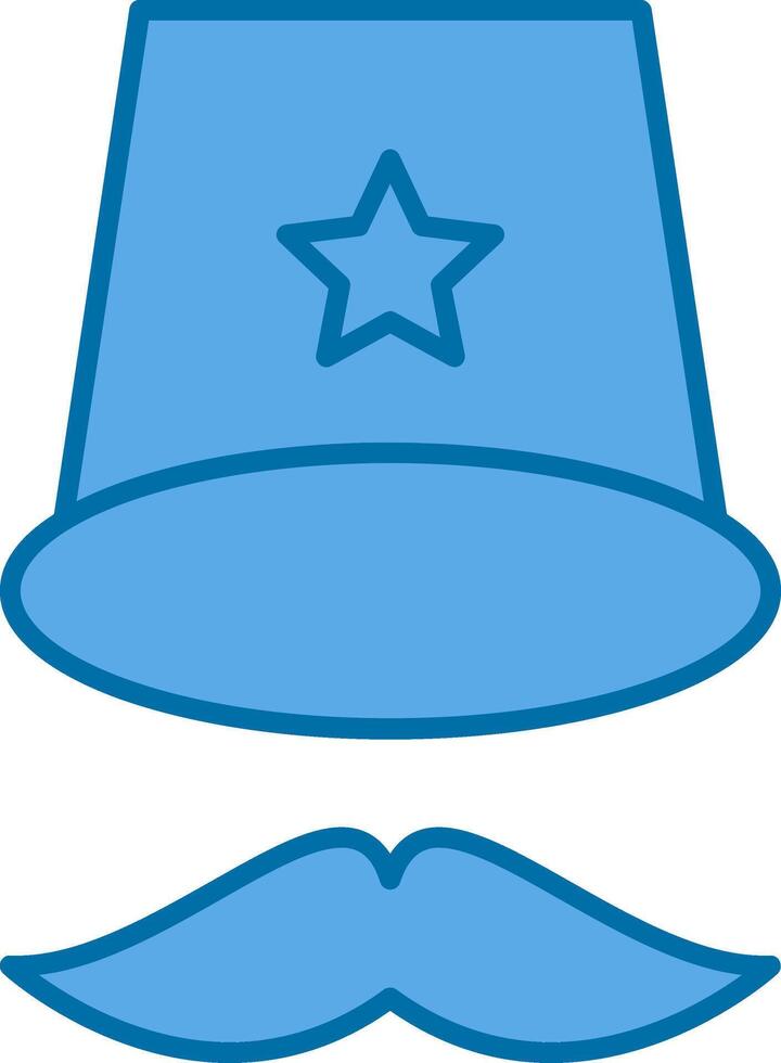 Top Hat Filled Blue  Icon vector