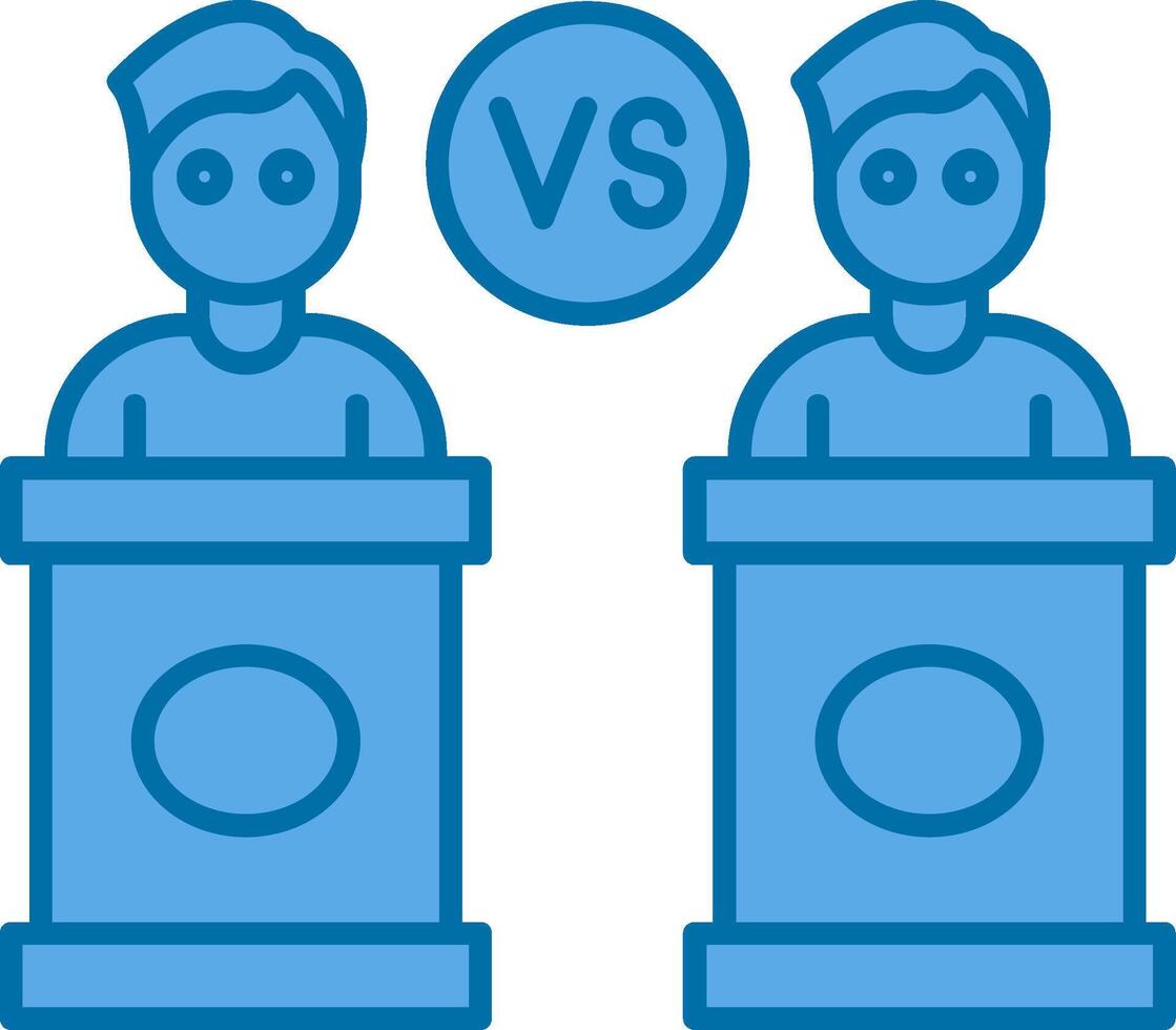 Debate Filled Blue  Icon vector