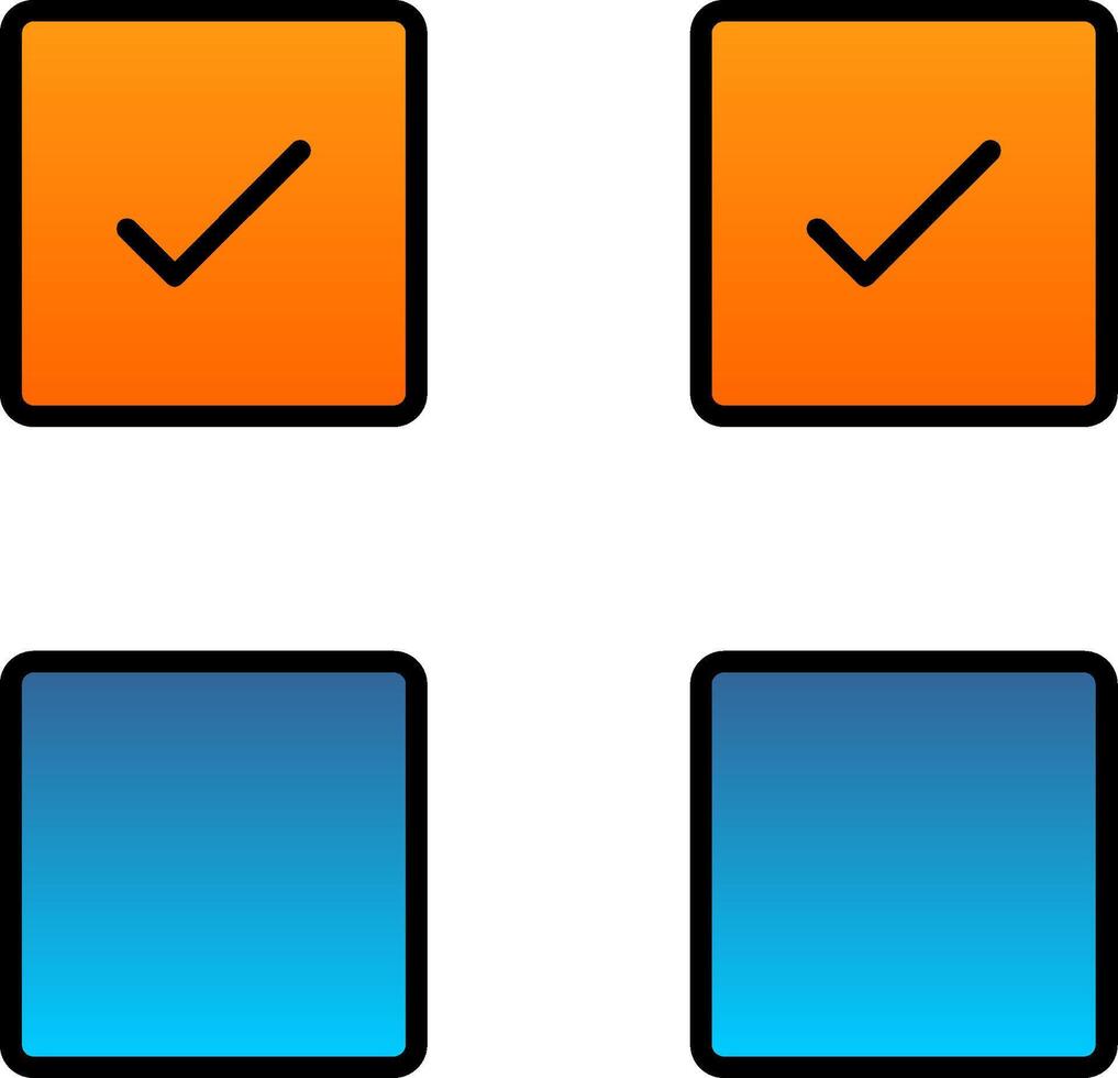 Check Box Line Filled Gradient  Icon vector