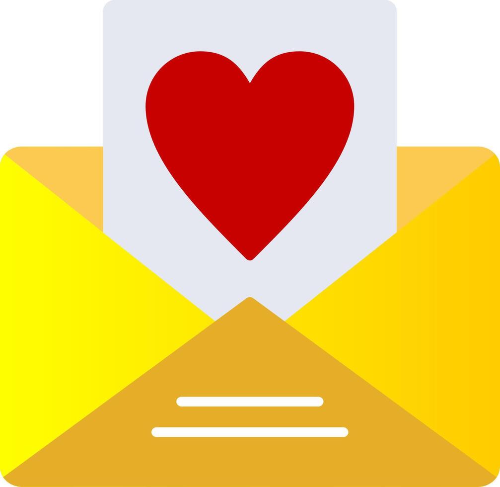 Love Message Flat Gradient  Icon vector