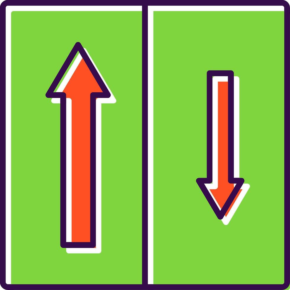 Priority Oncomming Filled  Icon vector