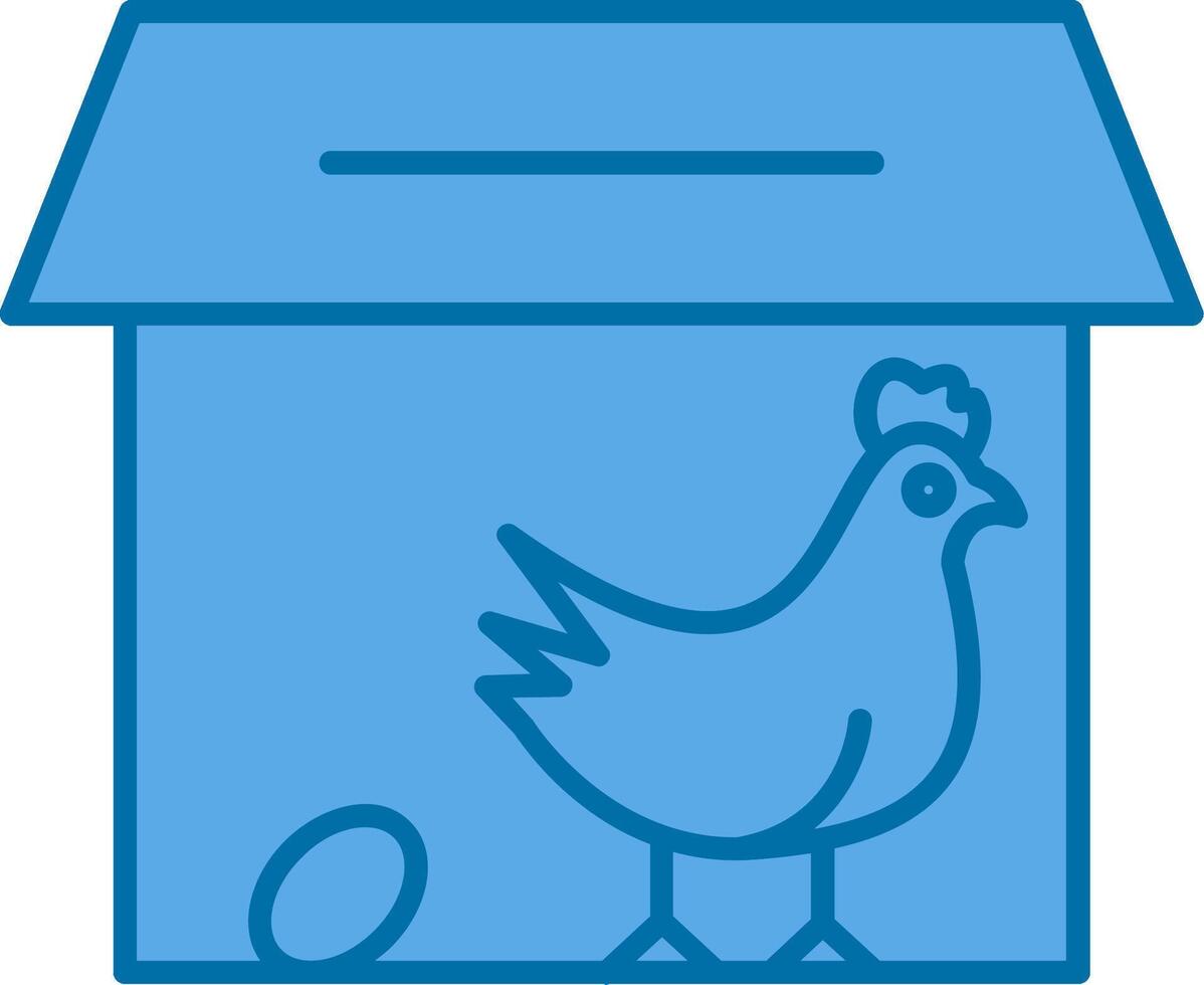 Chicken Coop Filled Blue  Icon vector