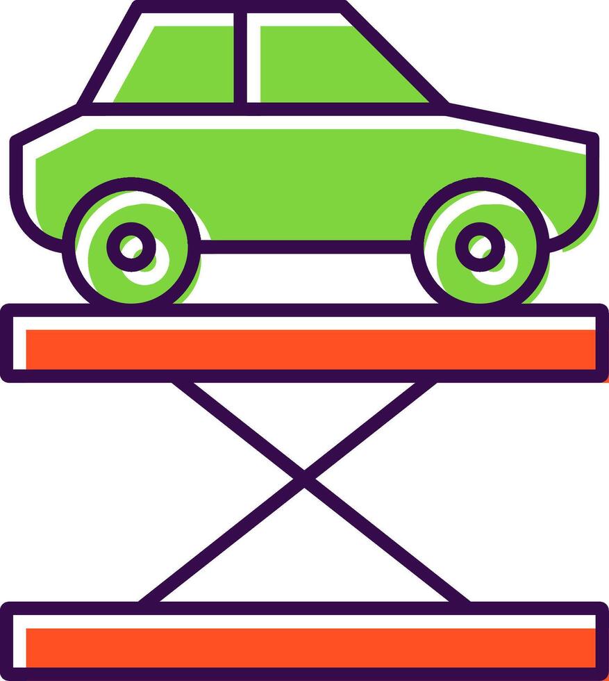 Car Lift Filled  Icon vector