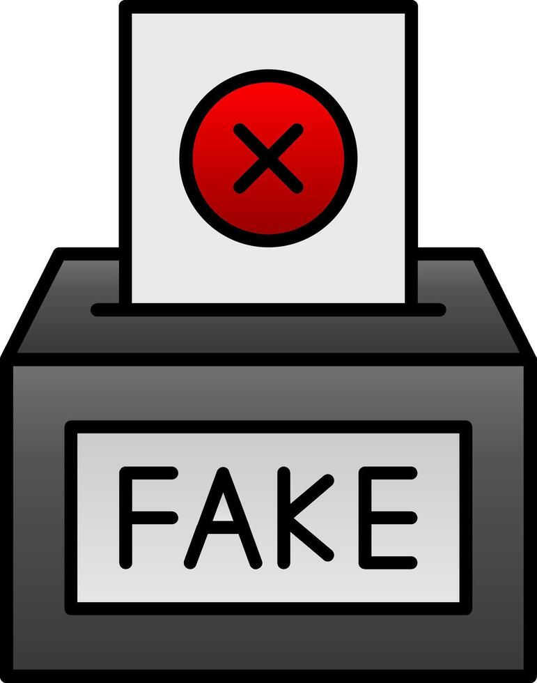 Fake Line Filled Gradient  Icon vector