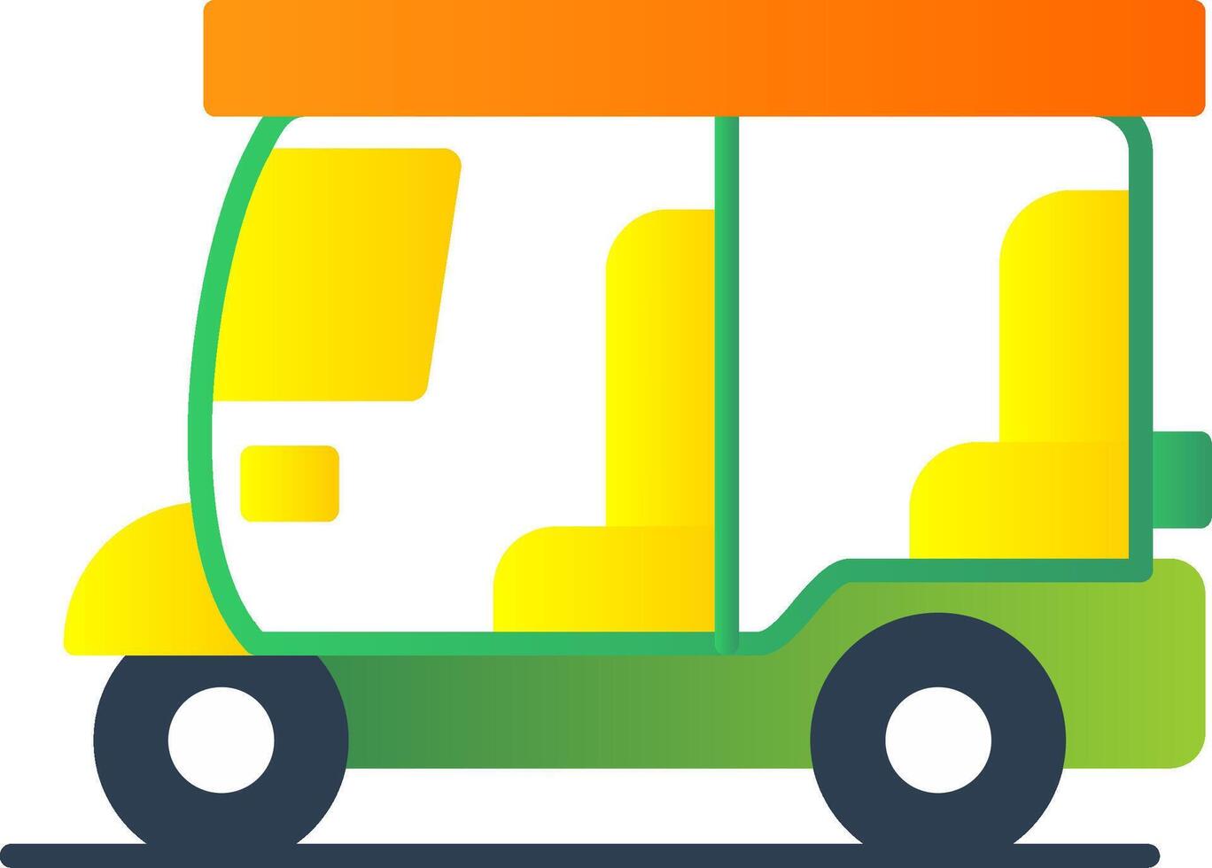 Rickshaw Flat Gradient  Icon vector