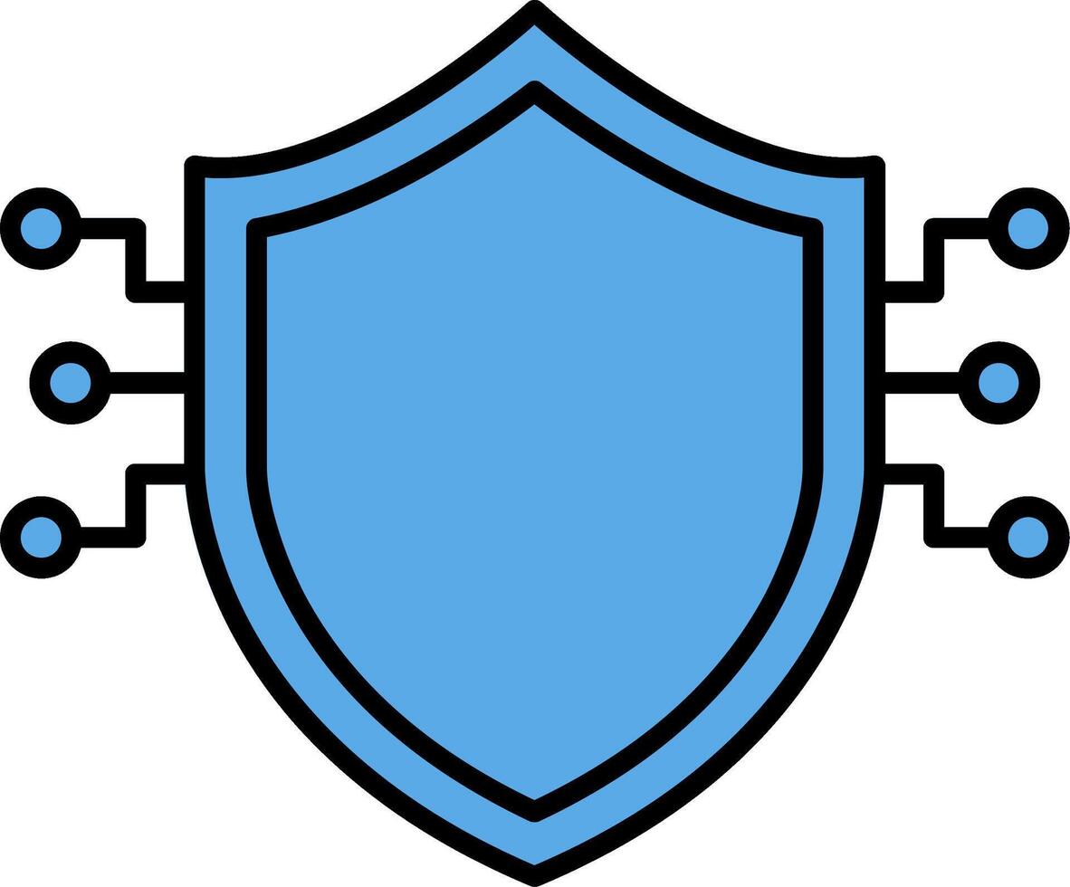 Sheild Filled Blue  Icon vector