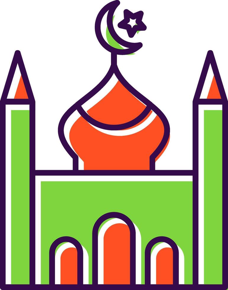 mezquita lleno icono vector