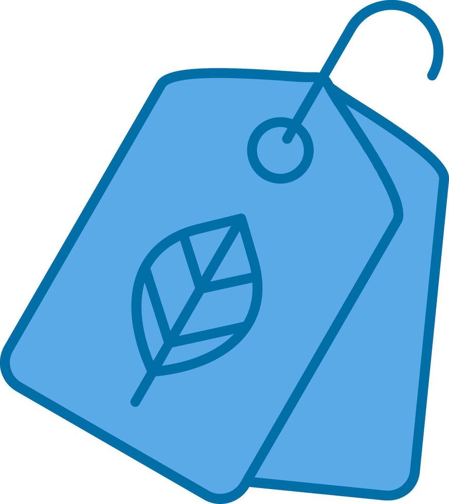 Eco Tag Filled Blue  Icon vector