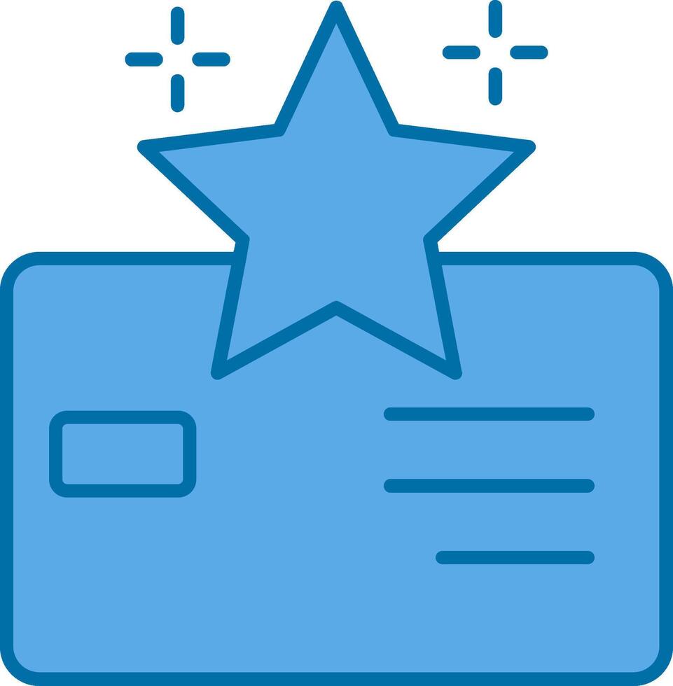 lealtad tarjeta lleno azul icono vector