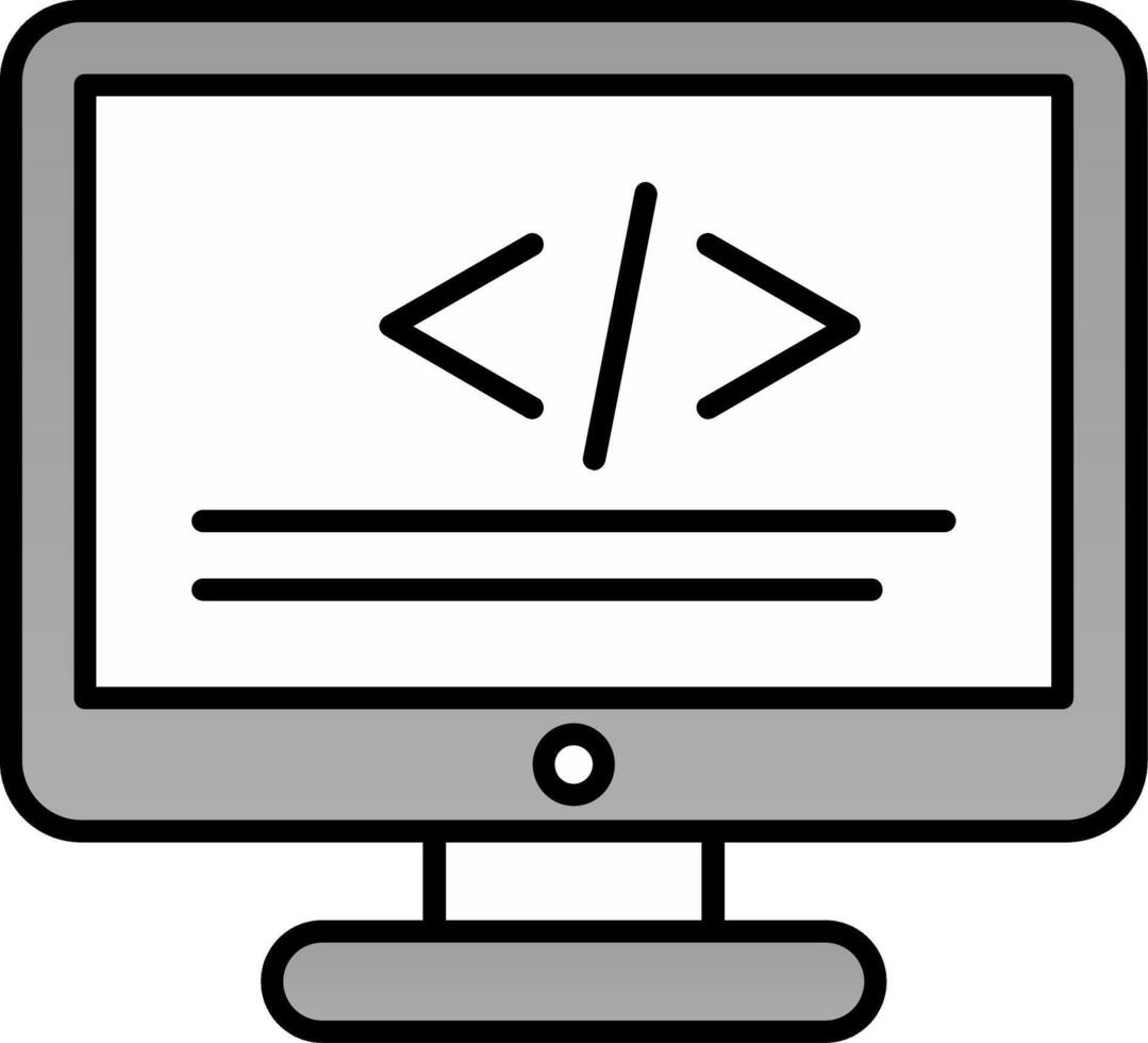 programación línea lleno degradado icono vector