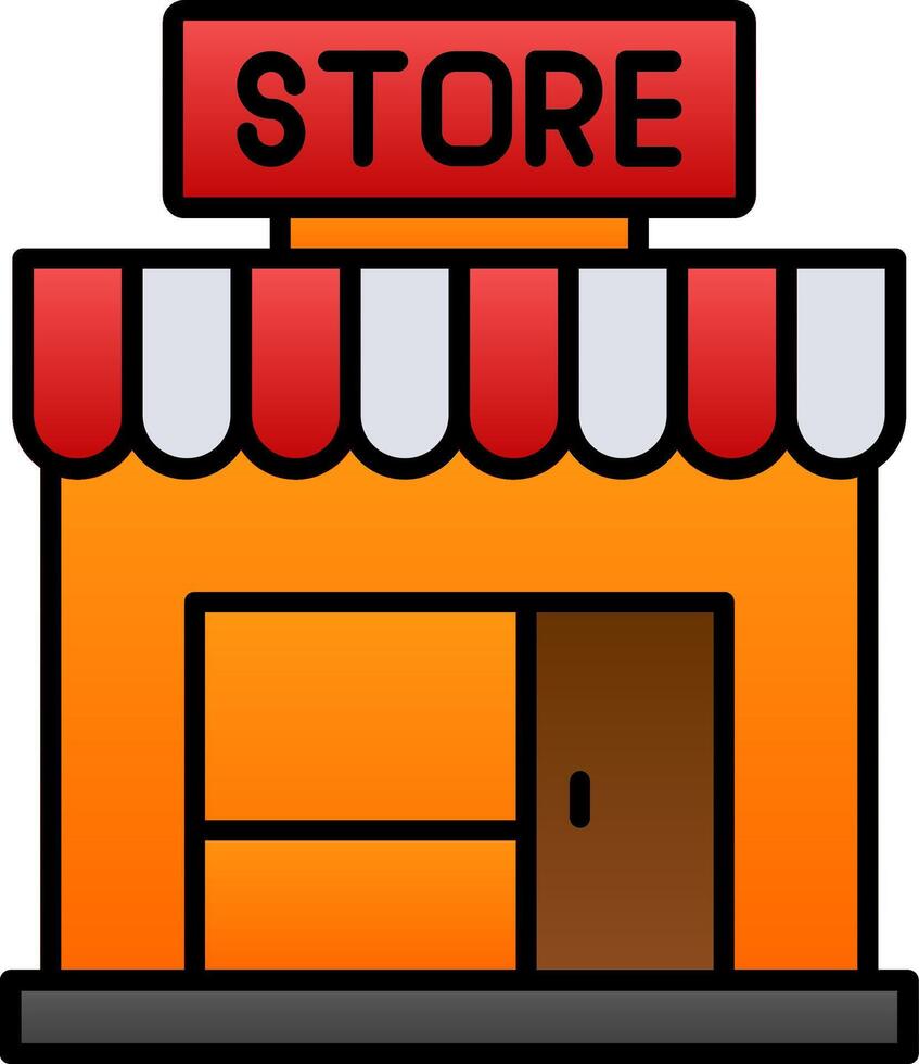 Store Line Filled Gradient  Icon vector