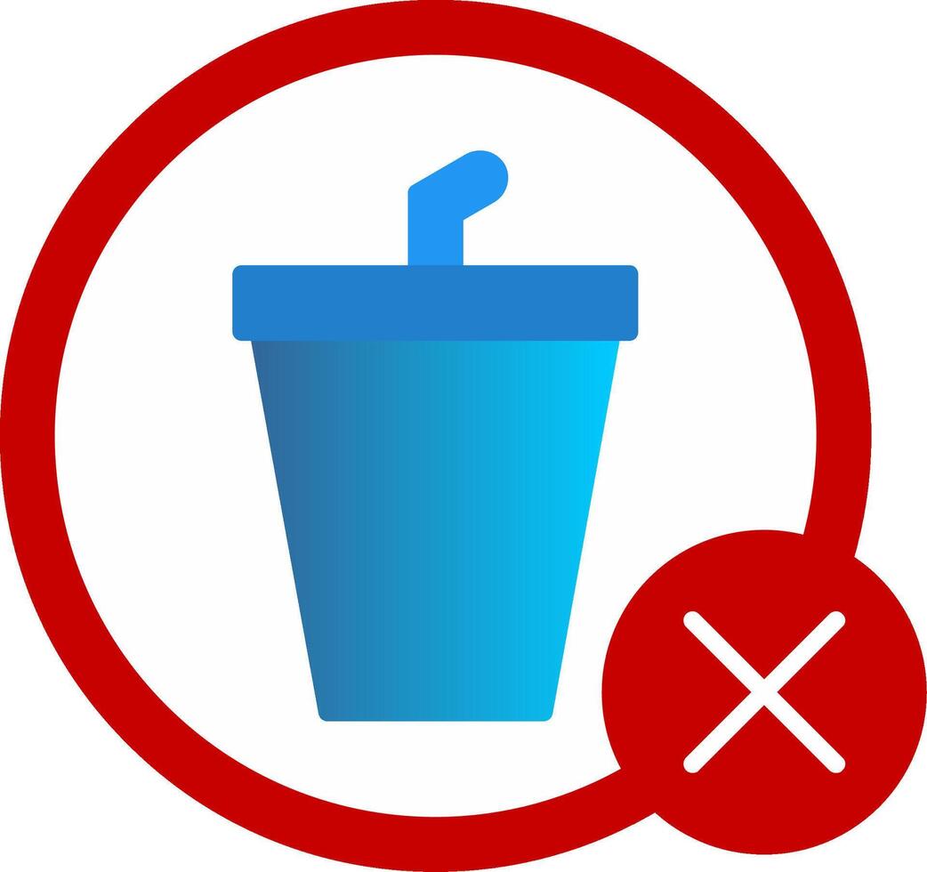 No Drinks Flat Gradient  Icon vector