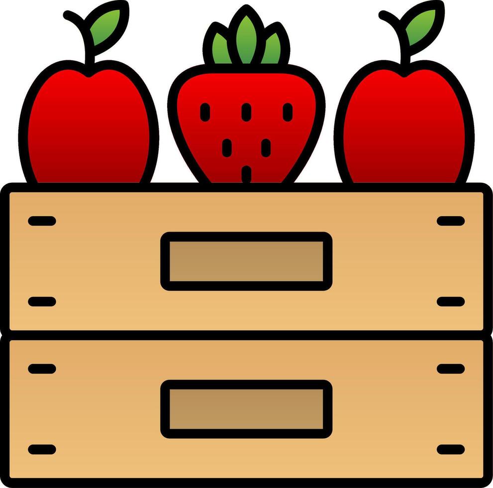 Fruit Box Line Filled Gradient  Icon vector