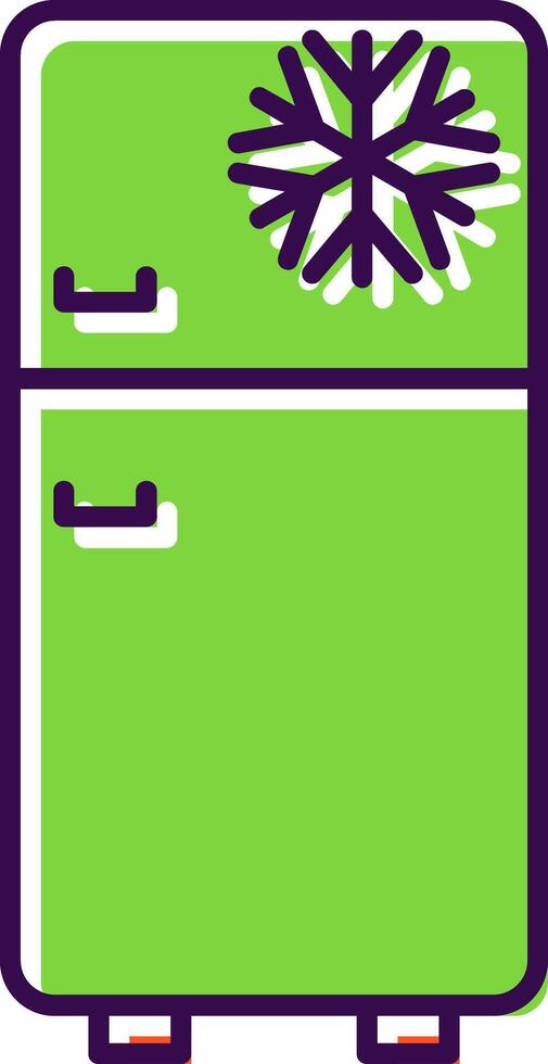 Fridge Filled  Icon vector