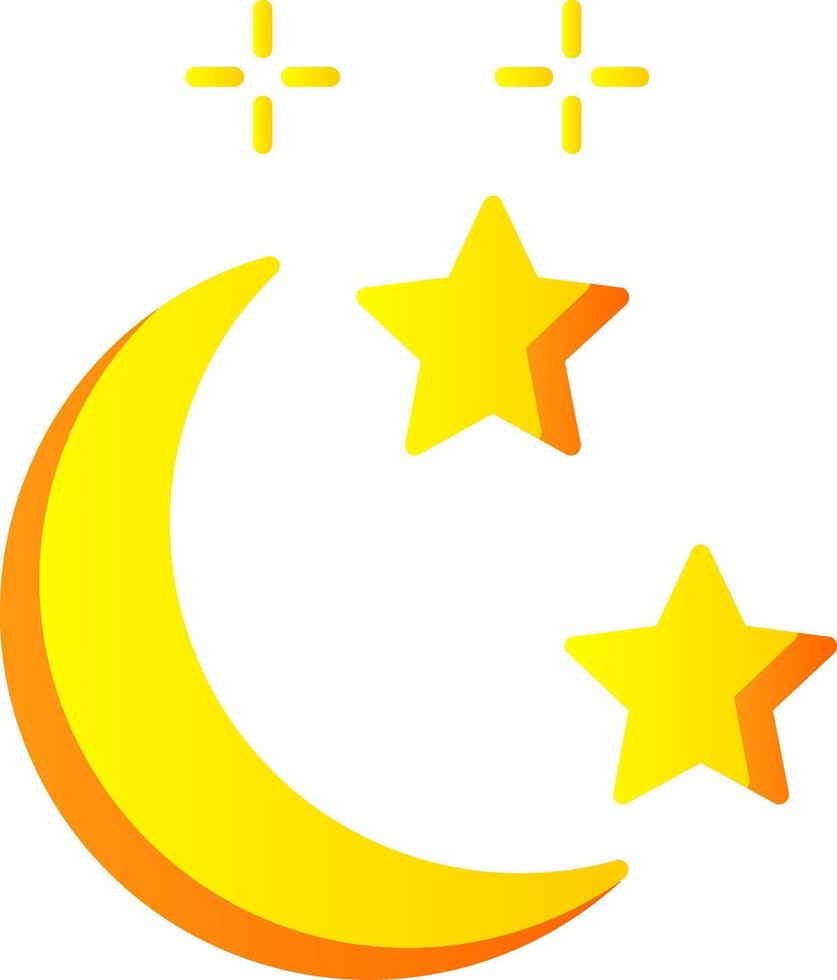 Moon and Star Flat Gradient  Icon vector