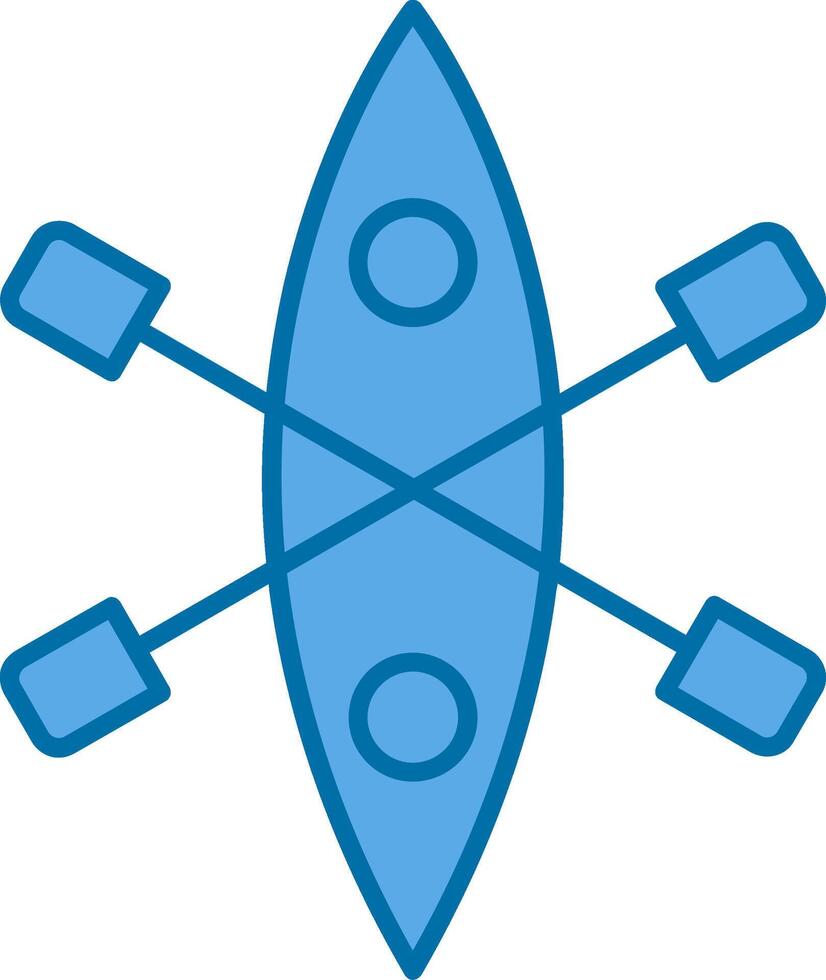 Kayak Filled Blue  Icon vector