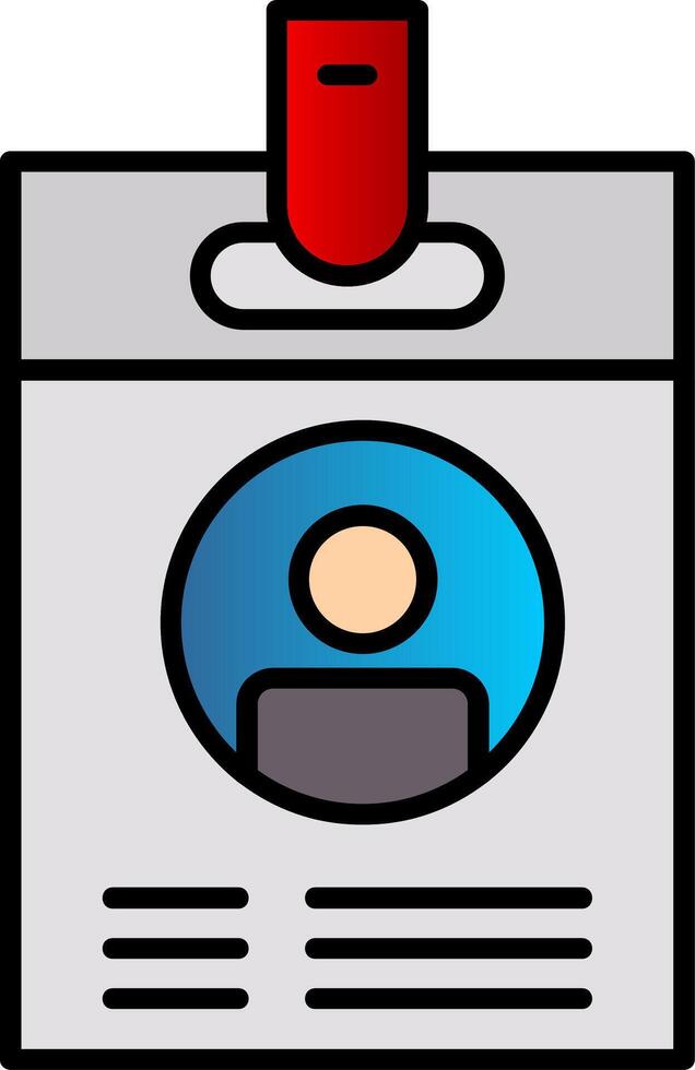 Id Card Line Filled Gradient  Icon vector